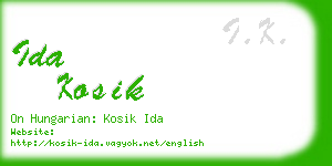 ida kosik business card